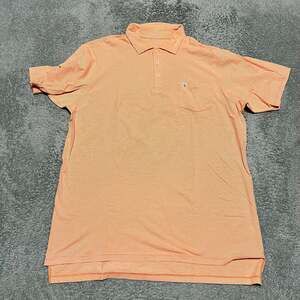 B Draddy Polo Shirt Mens Large Orange Striped Golf Pima